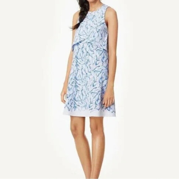 Tory Burch Kaley White Ellora Pima Cotton Popover Faux Layered Dress Medium - Picture 9 of 15